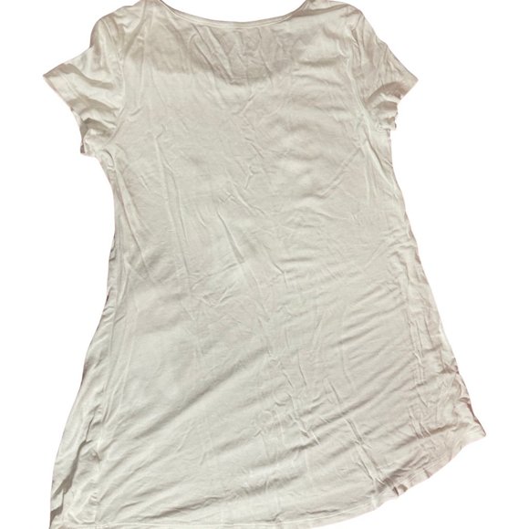 White Tunic Tee w/ Dancing Sparkle Unicorn Graphic - Picture 2 of 4